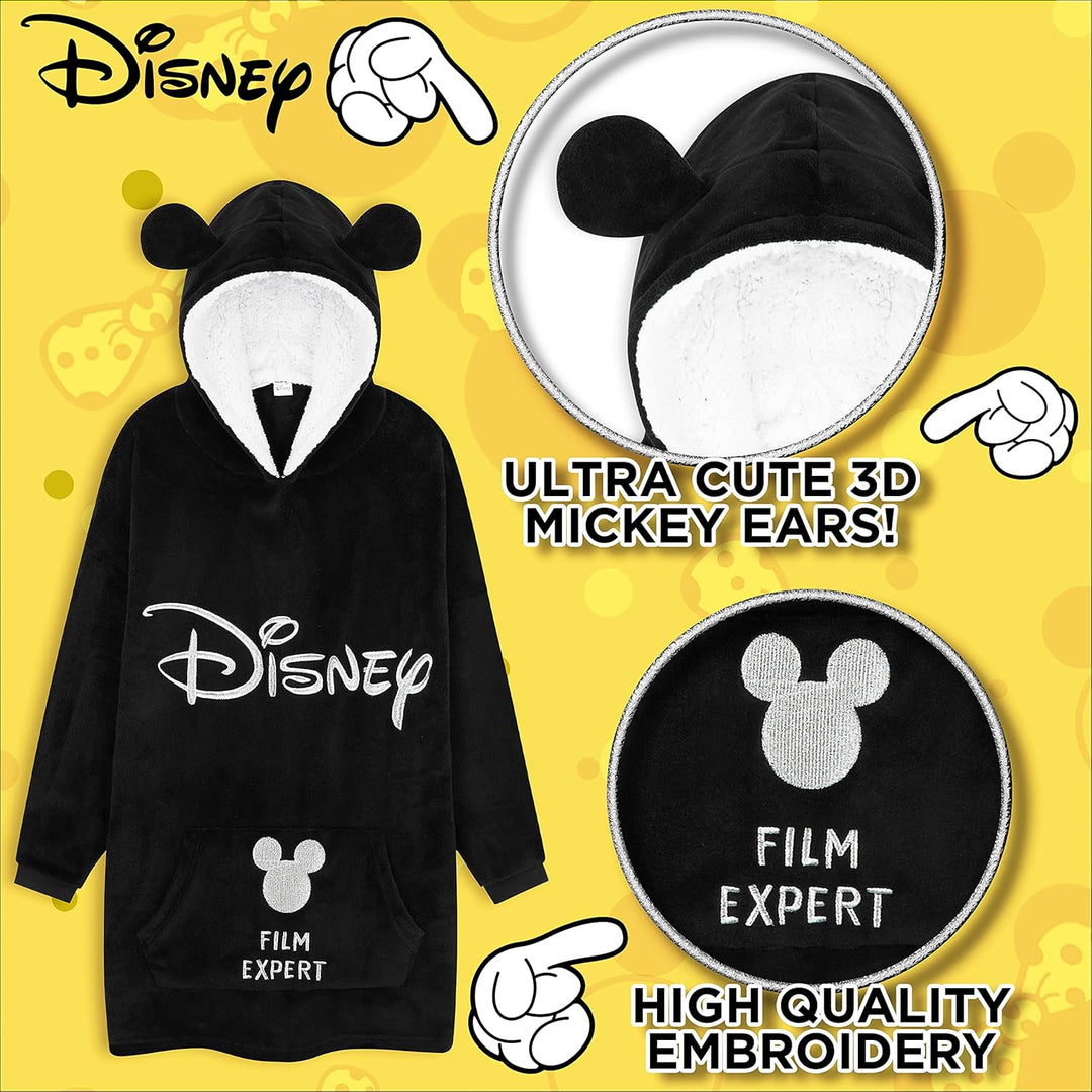 Disney Stitch Kapuzenpullover Mädchen, Übergrosse Hoodie Decke Kinder mit Sherpa-Kapuze und Kängurut
