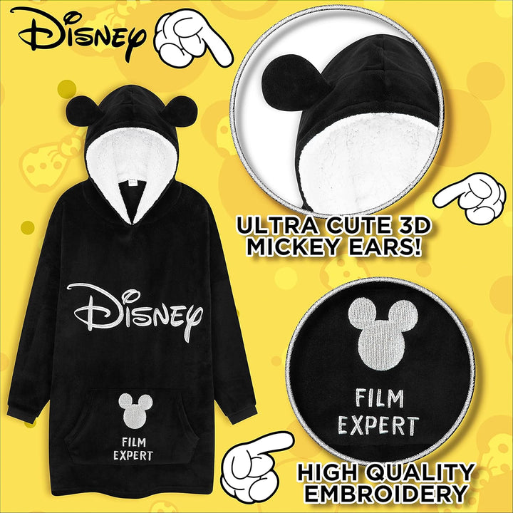 Disney Stitch Kapuzenpullover Mädchen, Übergrosse Hoodie Decke Kinder mit Sherpa-Kapuze und Kängurut
