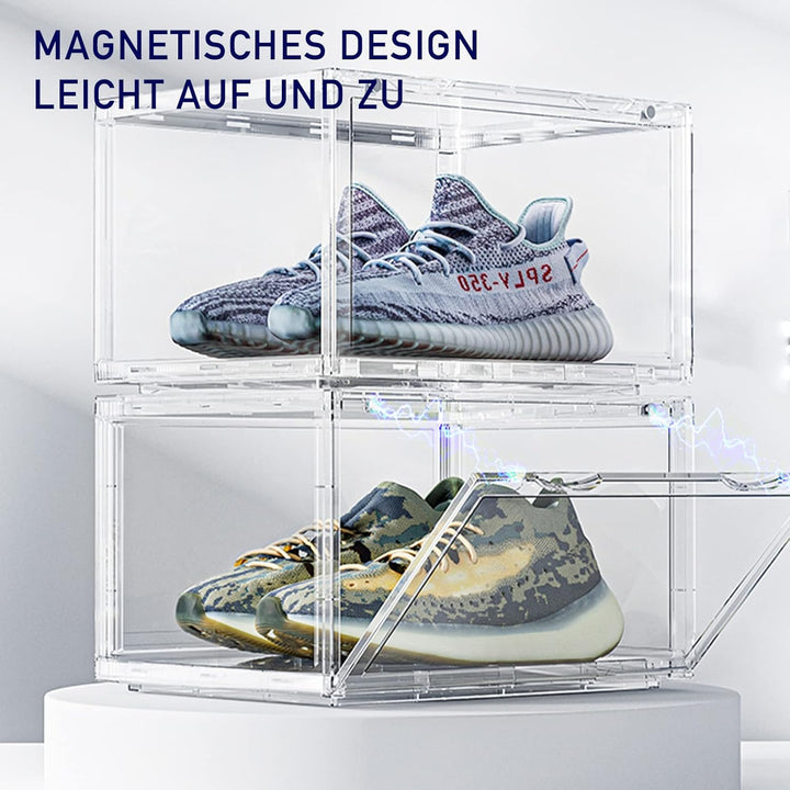 PUCHIKA Schuhbox, Schuhboxen stapelbar durchsichtig, Schuhboxen 6er-Set, durchsichtiges Schuhbox, Sc