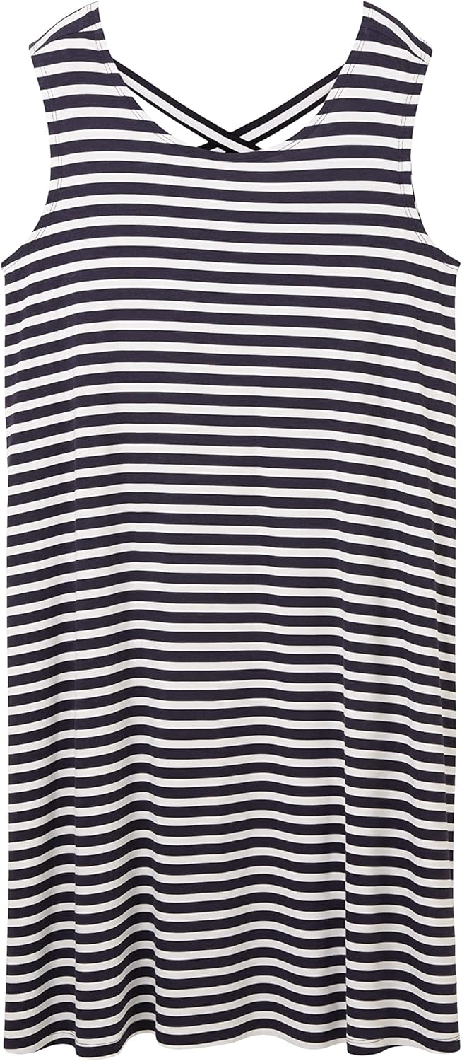 TOM TAILOR Damen Basic Jerseykleid 40 32703 - Navy Offwhite Stripe, 40 32703 - Navy Offwhite Stripe