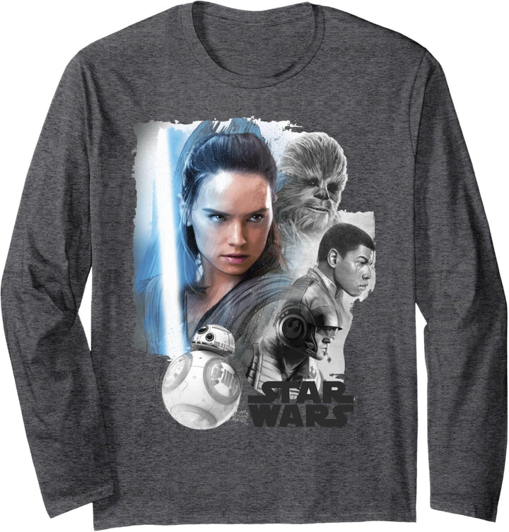 Star Wars Last Jedi Rey & the Team Are Ready C1 Langarmshirt