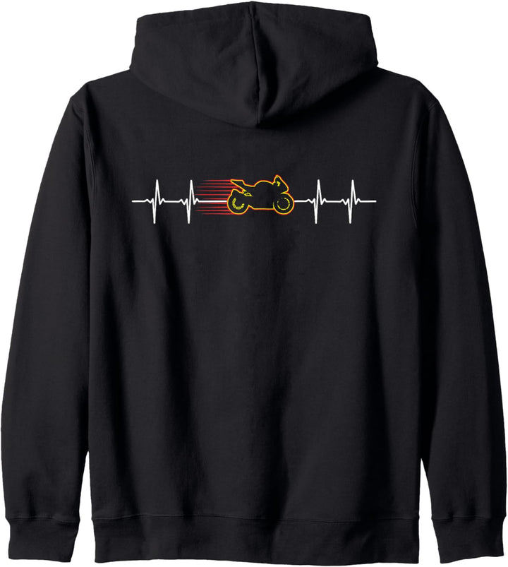 Sport Bike Motorcycle Heartbeat Racing Kapuzenjacke