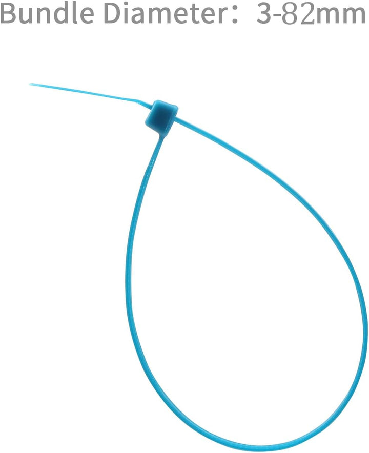 XINGO 1000 Stück Kabelbinder Blau, 300mm x 4.8mm, 22,7 kg Zugfestigkeit, UV-beständig, Selbstsichern