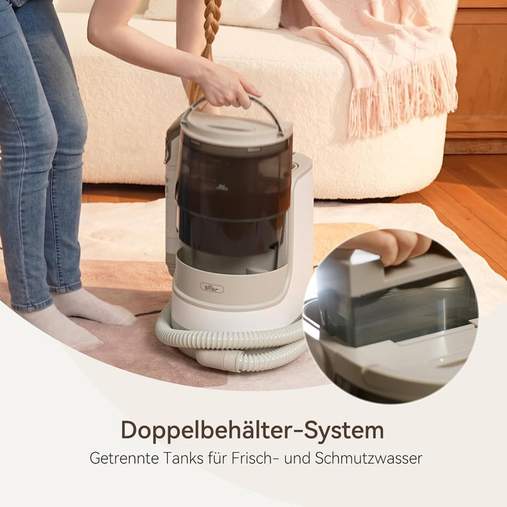 Bear SC 3 Nasssauger Polsterreiniger Gerät, Teppichreiniger Waschsauger Nass Trockensauger mit Dampf