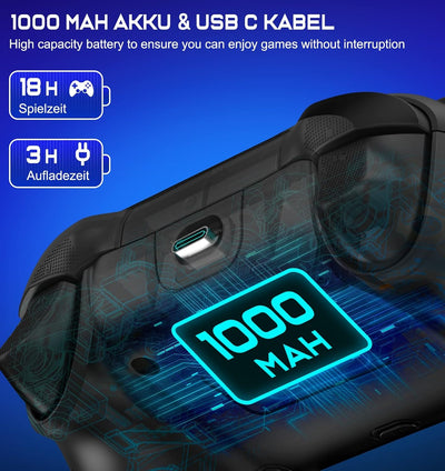 HASACOOL Switch Controller, Switch Pro Controller mit 2 Back Button Macro Programmierbar/Blinkende L