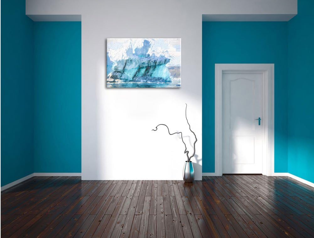 Pixxprint gigantischer Eisberg Kunst/Format: 100x70cm / Leinwandbild fertig bespannt Wandbild Kunstd