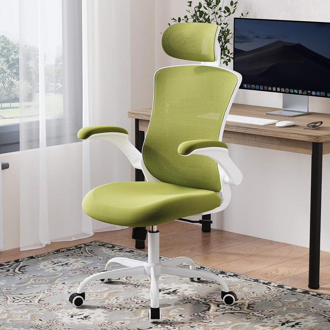 COLAMY Bürostuhl Mesh Computerstuhl, Bürostuhl Ergonomisch, Arbeitsstuhl mit Verstellbarer Kopfstütz