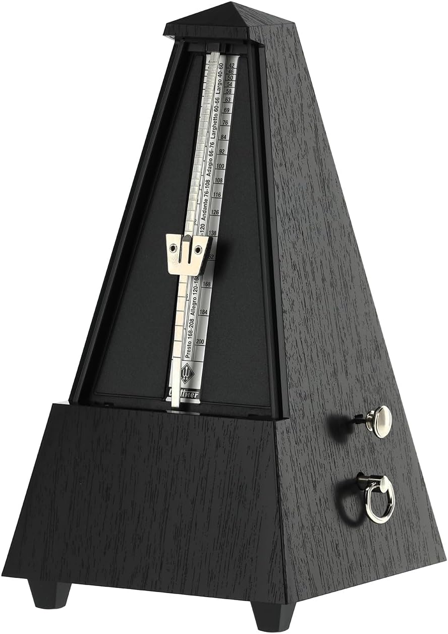 Wittner Metronom 855161 Kunststoffgehäuse mit Glocke Taktell Pyramidenform schwarz, schwarz