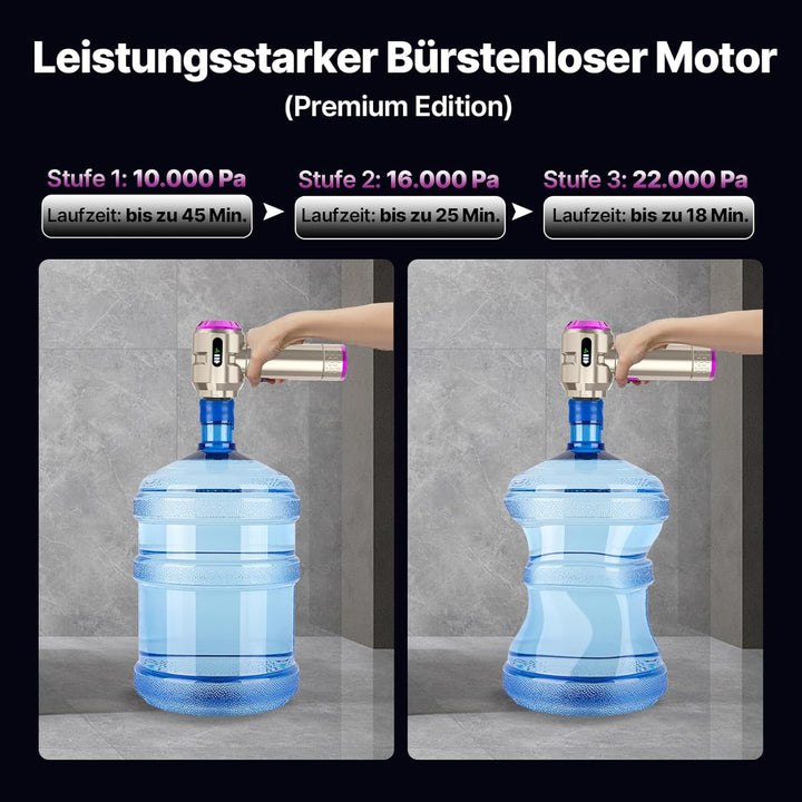 Piwaal Handstaubsauger Akku 4-in-1, 22000Pa kabellos Auto staubsauger mit Bürstenloser Motor, Elektr