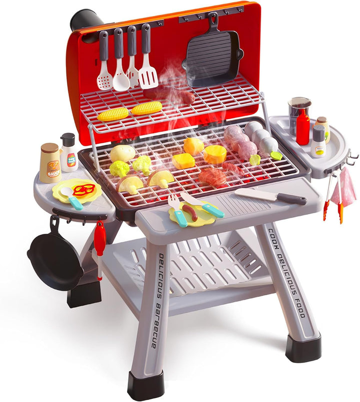 CUTE STONE Kinder BBQ Grill Spielzeug, Küche Spielzeug Set, Realistische Rauch BBQ Grill Spielset mi