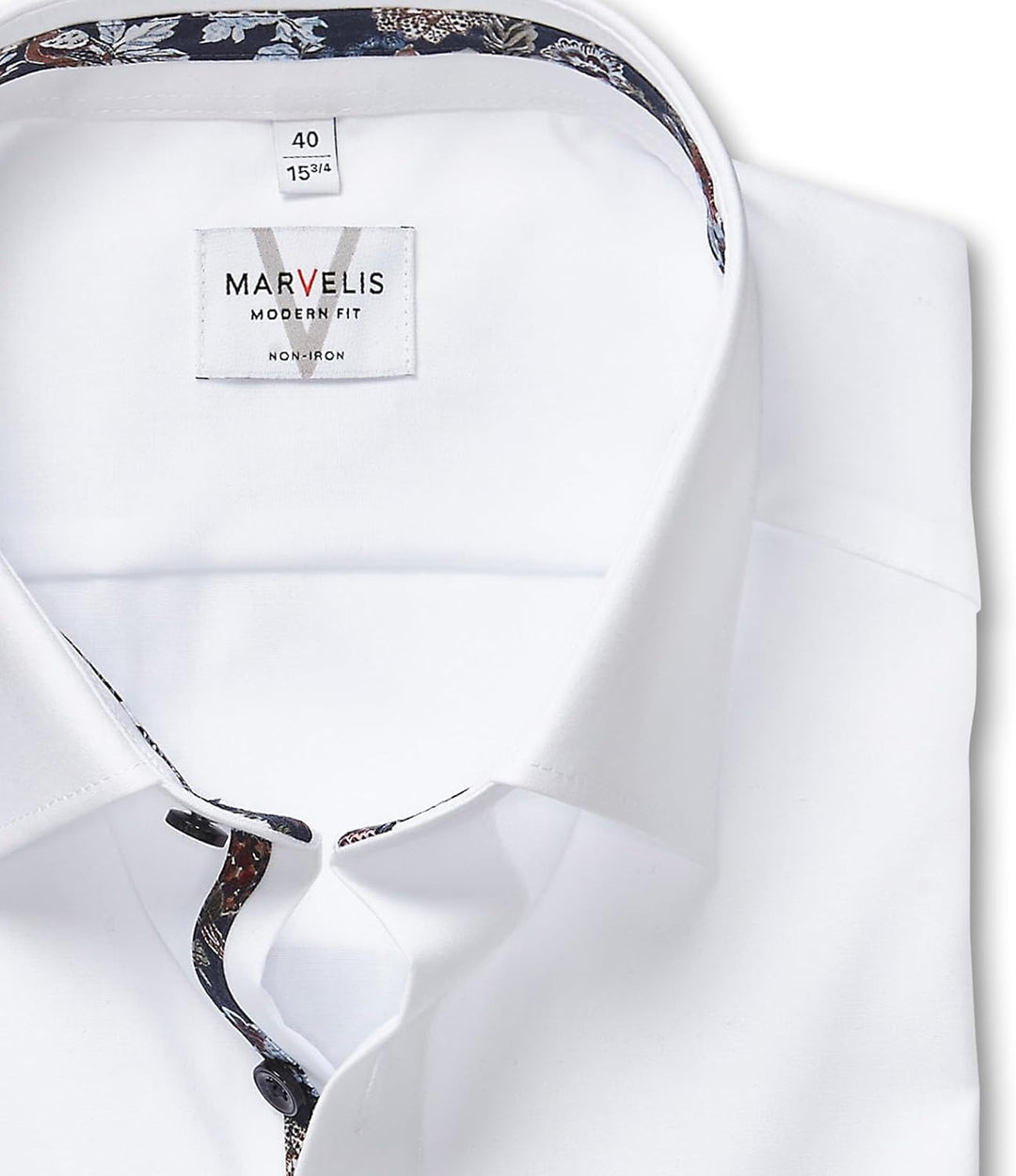 Marvelis Herren Businesshemd Langarm 720184,Einfarbig,Modern Fit,New Kent 46 Weiss 00, 46 Weiss 00