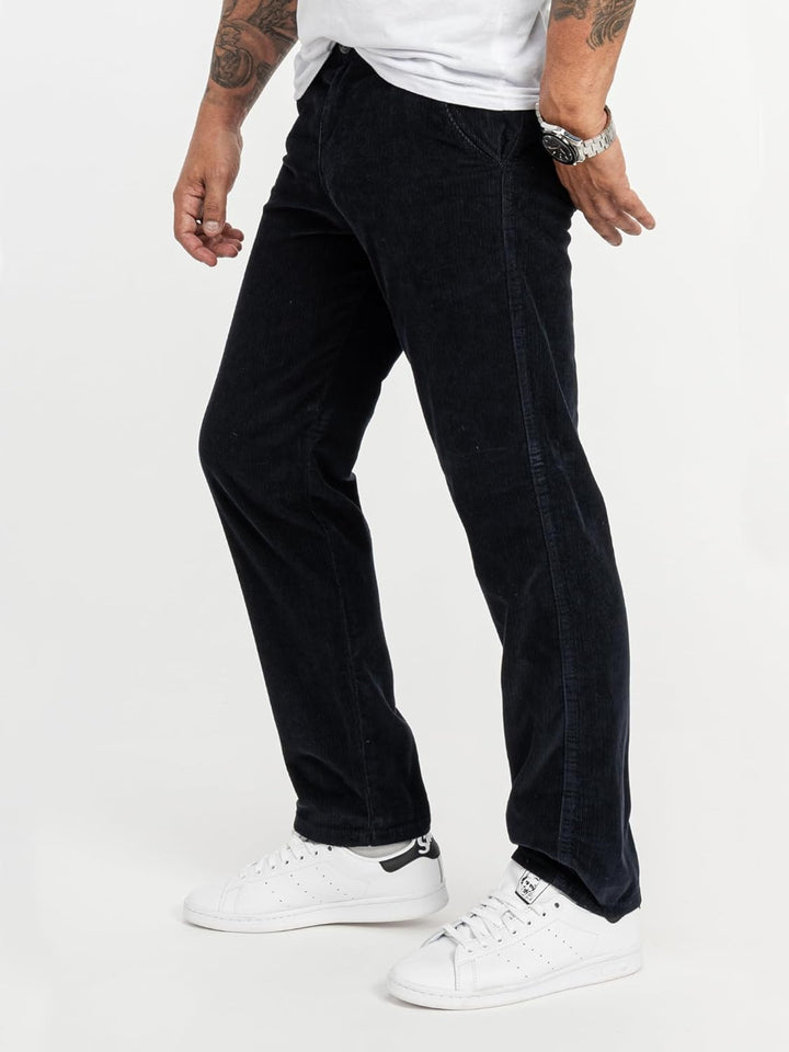 Rock Creek Herren Cord Hose Regular Fit Chino Hose RC-2156 29W / 30L Schwarz, 29W / 30L Schwarz