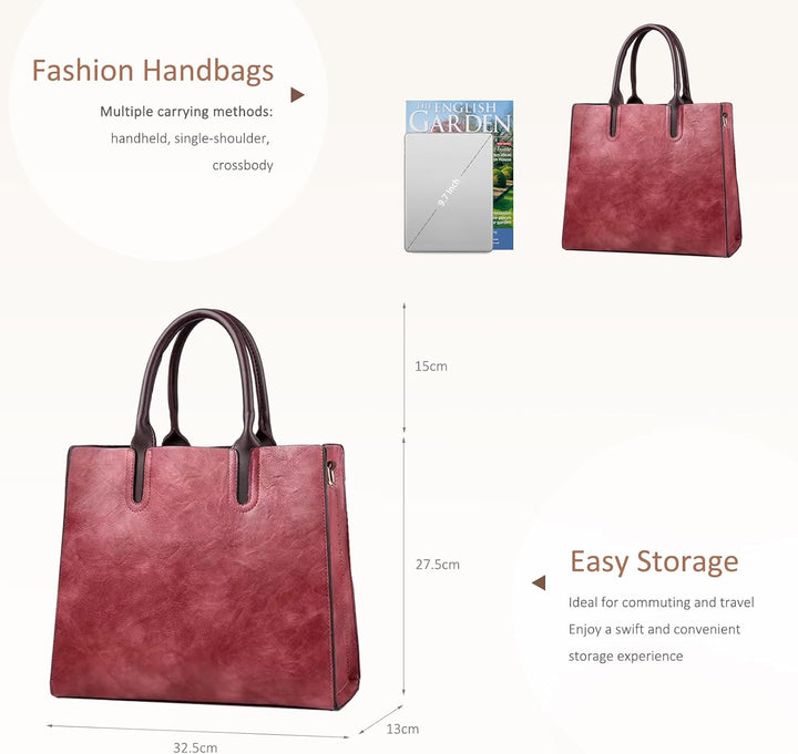 NICOLE &amp; DORIS Gross Handtasche Damen Shopper Tasche Umhängetasche Damen Gross Retro Schultertasche