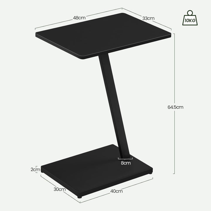 EUGAD Beistelltisch C Form, Couchtisch Sofatisch Wohnzimmertisch, mit Metallgestell, für Sofa Couch