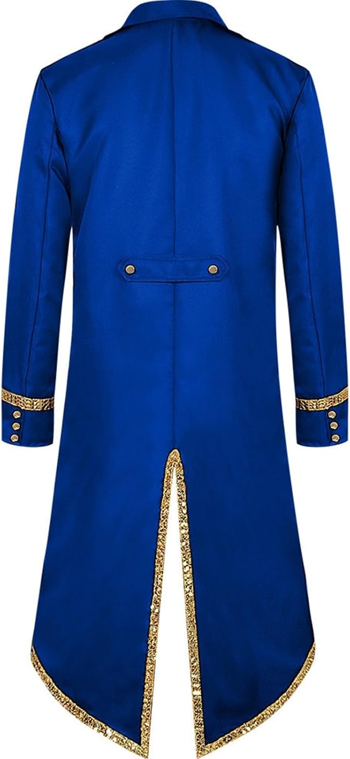 Viktorianische Steampunk Jacke für Herren Vintage Gothic Piraten Slim Fit Frack Wikinger Renaissance