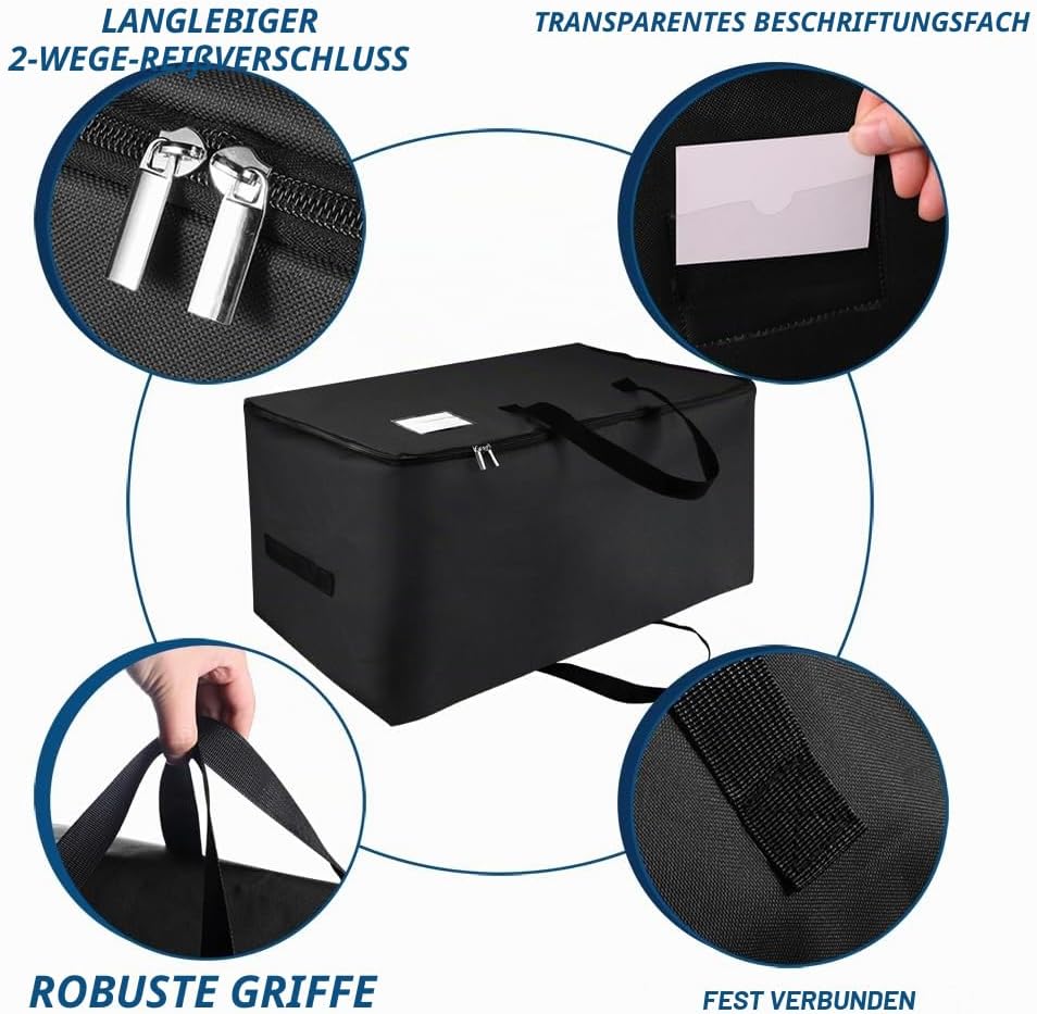 IHOMAGIC 2 Stück Grossen Unterbettkommode, 105L Faltbare Aufbewahrungstasche mit Griff, Unterbett Au