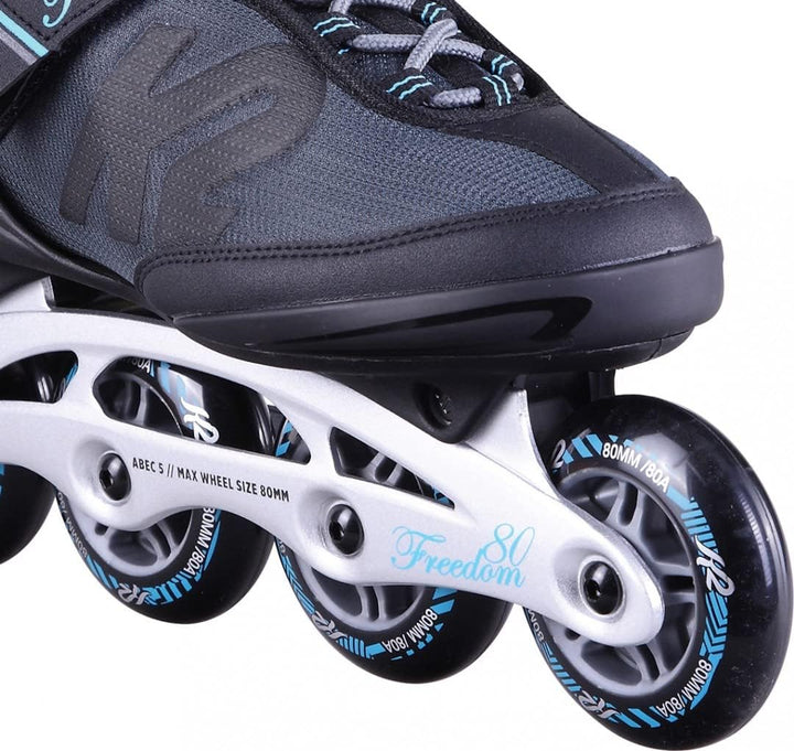 K2 Inline Skates Freedom W Für Damen Mit K2 Softboot, Black - Light Blue EU: 36.5 (UK: 4 / US: 6.5),