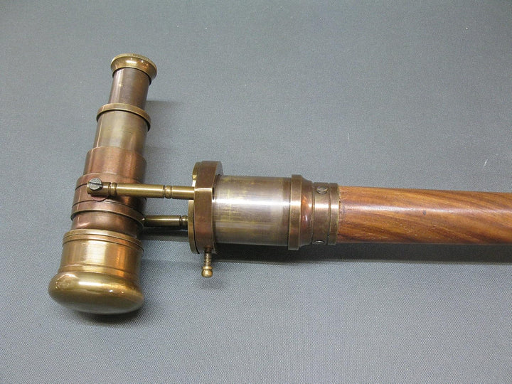 Gehstock Spazierstock Wanderstock Edelholz mit Fernglas Fernrohr Kapitänsstock 97cm M37