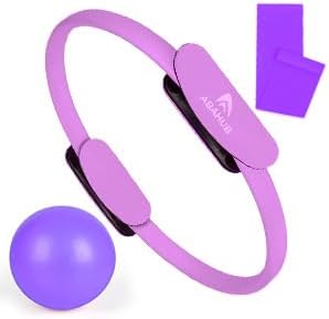 Abahub Pilates Ring Set, 35CM Magic Circle, 25CM Mini Ball, Stretchbänder,Home Pilates Ausrüstung, f