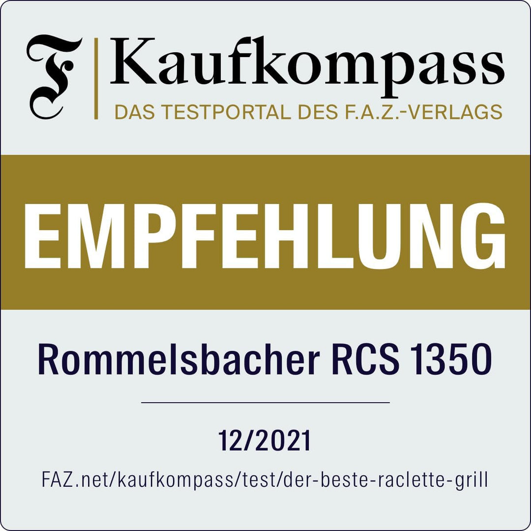ROMMELSBACHER Raclette Grill RCS 1350 – 2 Wendegrillplatten, 1 Steingrillplatte, 8 Pfännchen, 8 Scha