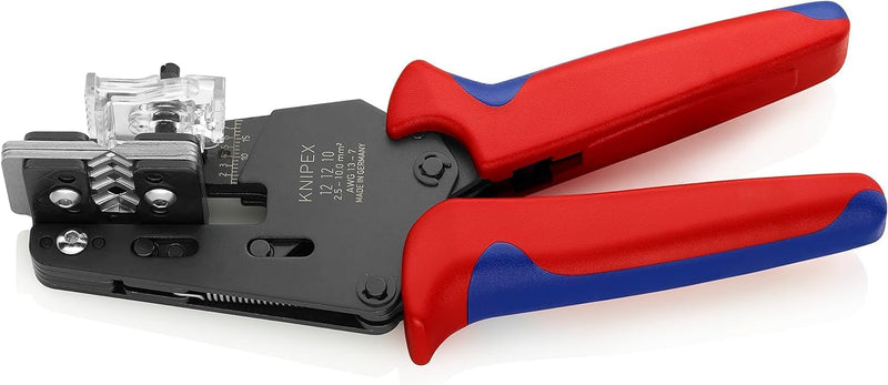 Knipex Präzisions-Abisolierzange mit Formmessern brüniert, mit Mehrkomponenten-Hüllen 195 mm 12 12 1