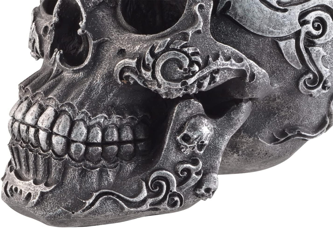 VOGLER Joh. Vogler GmbH Gothik Skull schwarzer Schädel mit silbernen Symbolen verziert