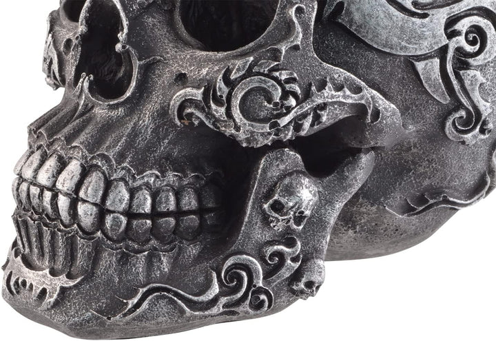 VOGLER Joh. Vogler GmbH Gothik Skull schwarzer Schädel mit silbernen Symbolen verziert