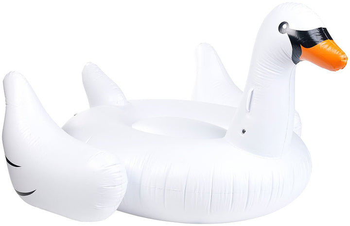 infactory Schwimmtier: Aufblasbarer XXL-Schwan, Badeinsel, 177 x 165 x 110 cm, bis 90 kg (Aufblasbar