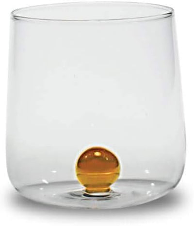 Zafferano Bilia Tumbler Set 6 Wassergläser transparent mit Kugel in 6 verschiedenen Farben