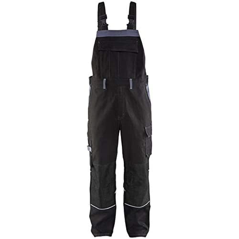 Blaklader 28611516 ANTI-FLAMMEN-LATZHOSE, Schwarz/ Grau, grootte C64, C64