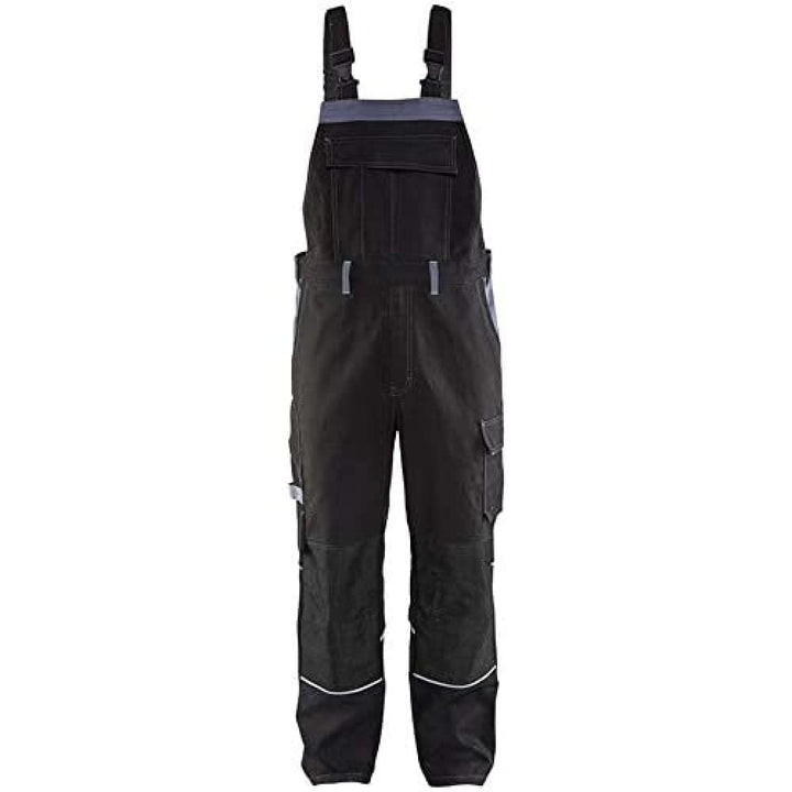 Blaklader 28611516 ANTI-FLAMMEN-LATZHOSE, Schwarz/ Grau, grootte C64, C64