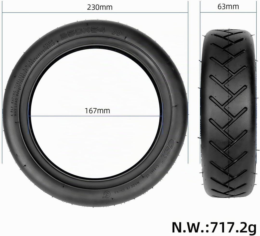 myBESTscooter – 250x54 CST Schlauchlose Reifen mit selbstreparierendem Gel für Xiaomi 4 Elektrorolle