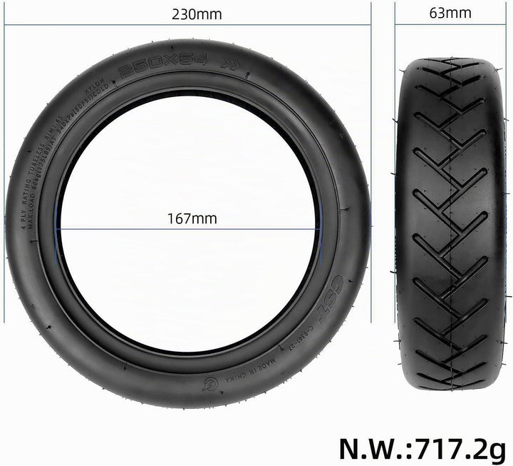 myBESTscooter – 250x54 CST Schlauchlose Reifen mit selbstreparierendem Gel für Xiaomi 4 Elektrorolle