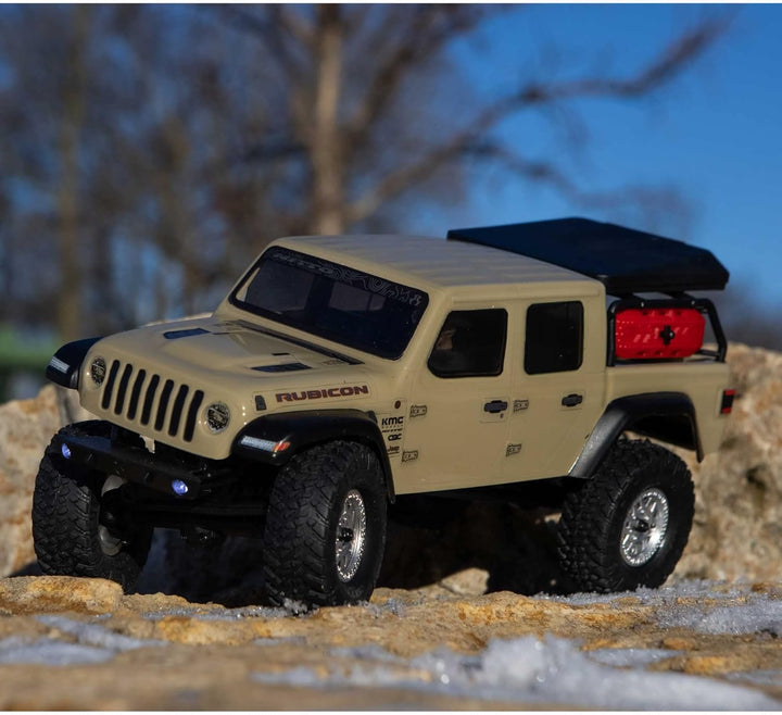 Axial 1/24 SCX24 Jeep JT Gladiator 4WD Rock Crawler Brushed RTR, Beige Grey/Silver