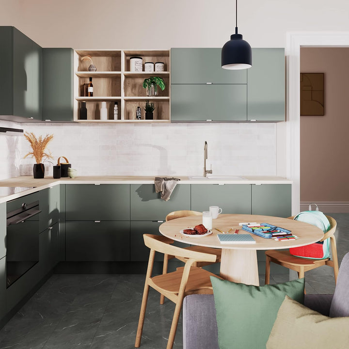 ARTENS - PVC Bodenbelag - Click Vinyl-Fliesen Albury - Vinylboden - FORTE - Marmoreffekt - Dunkelgra