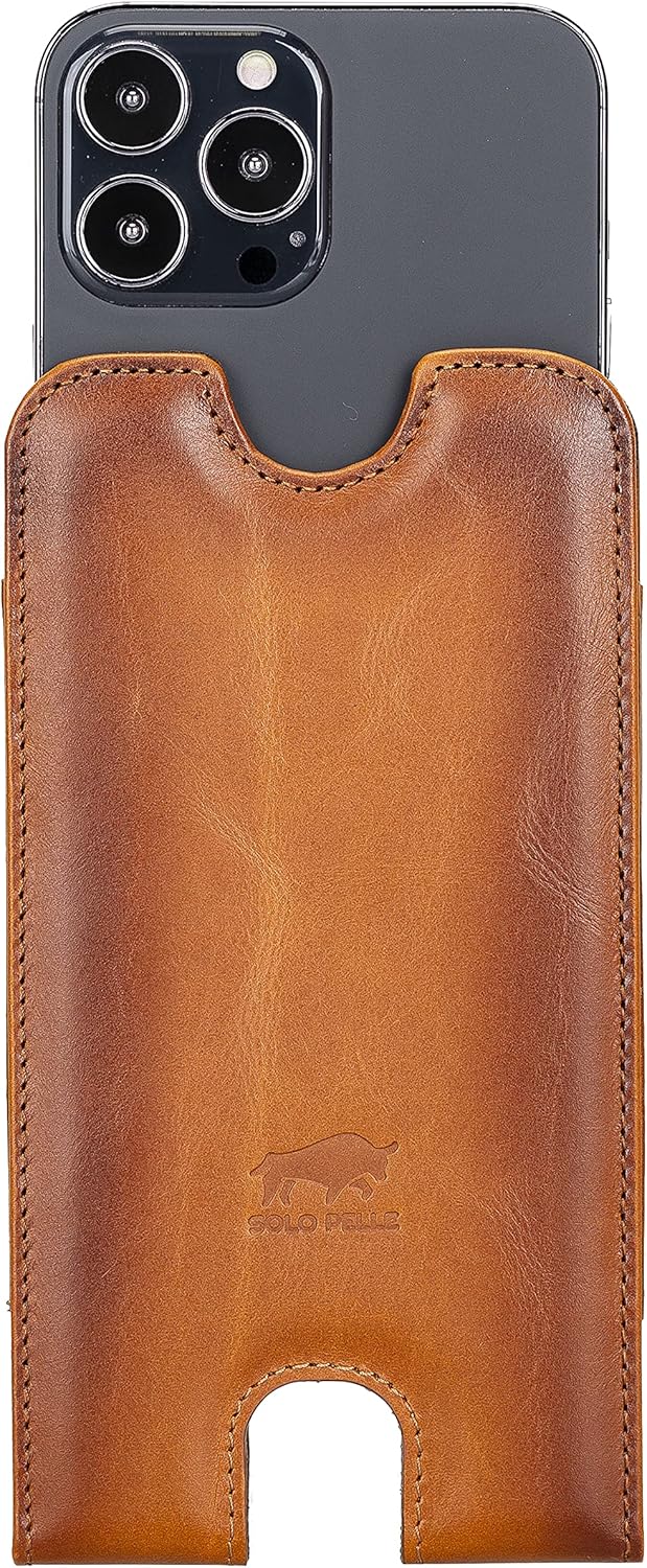 Solo Pelle Lederhülle für das iPhone 14 Plus + 14 Pro Max und alle Geräte bis 6.7 Zoll Case Leder Hü