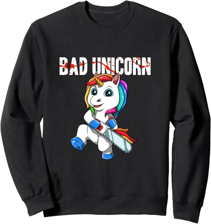 Lustige Einhorn-Kettensäge Sweatshirt