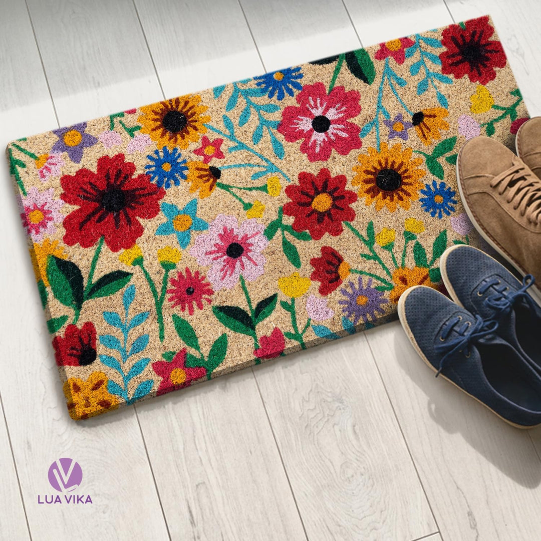 Fussmatte Kokos - Botanisch - 40x70 cm - Fussmatte Aussen und Innen - Fussmatten Haustür - Türmatte