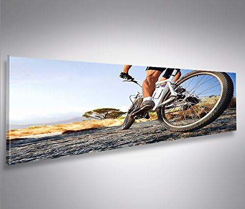 islandburner Bild Bilder auf Leinwand Mountain Bike Panorama XXL Poster Leinwandbild Wandbild Dekoar