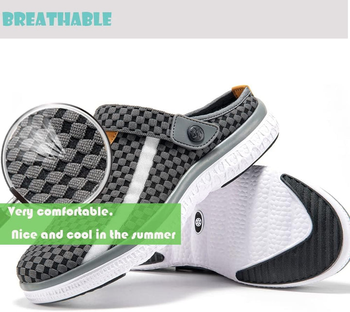 Unisex Clogs Hausschuhe Atmungsaktiv Mesh Pantoletten Sommer Beach Freizeit Schuhe rutschfest Weiche