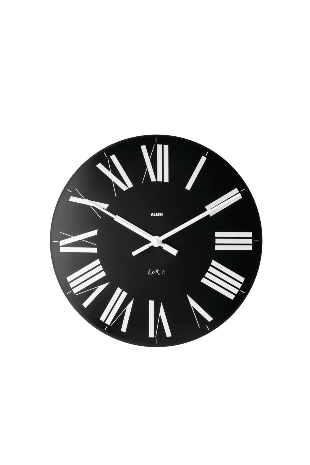 Alessi 12 B Firenze Wanduhr aus ABS, Quarzwerk, schwarz, Ã˜ 36cm