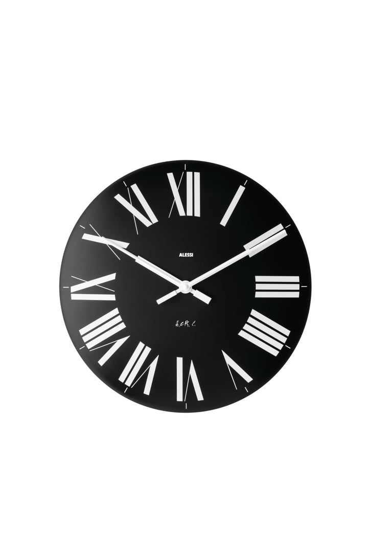 Alessi 12 B Firenze Wanduhr aus ABS, Quarzwerk, schwarz, Ã˜ 36cm