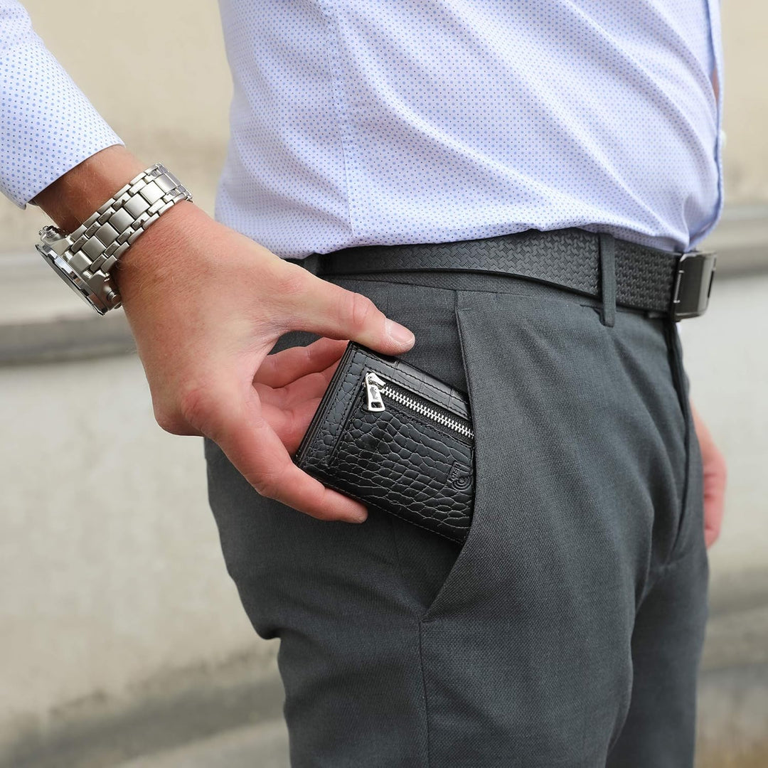 NEU: SOLO PELLE® Slim Wallet mit Münzfach [12 Karten] Slimwallet Riga [RFID-Schutz] Kartenetui mit M