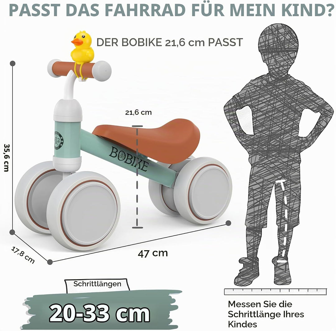MHCYLION Kinder Laufrad ab 1 Jahr Balance Lauflernrad Spielzeug mit 4 Räder für 10-24 Monate Baby, E
