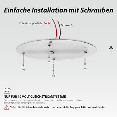 Dream lighting Wohnwagen Deckenleuchte 12v mit Schalter LED Lampe Wohnmobil Flach 3000K Warmweiss Bl