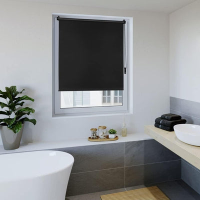 OBdeco Verdunkelungsrollo Thermorollo 110x160cm Schwarz ohne Bohren mit gleichfarbige Beschichtung O