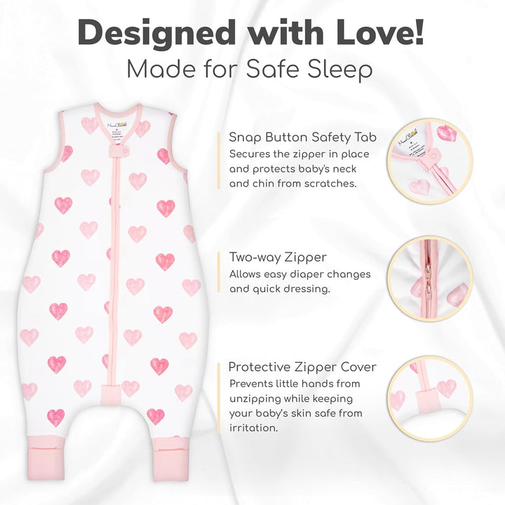 Mama Cheetah Baby Schlafsack, Bio-Baumwolle, Tragbare Babydecke, Schlafsack mit 2-Wege-Reissverschlu