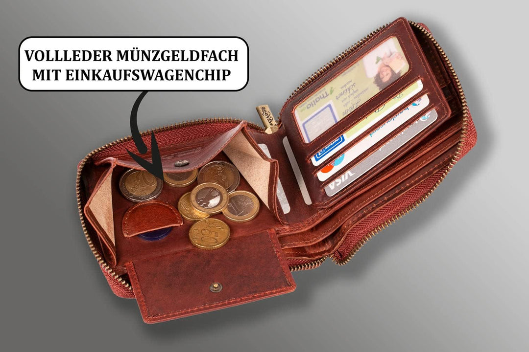 MATADOR RFID NFC Schutz Geldbörse Herren Leder Geldtasche | Portemonnaie Herren mit YKK Metall Reiss
