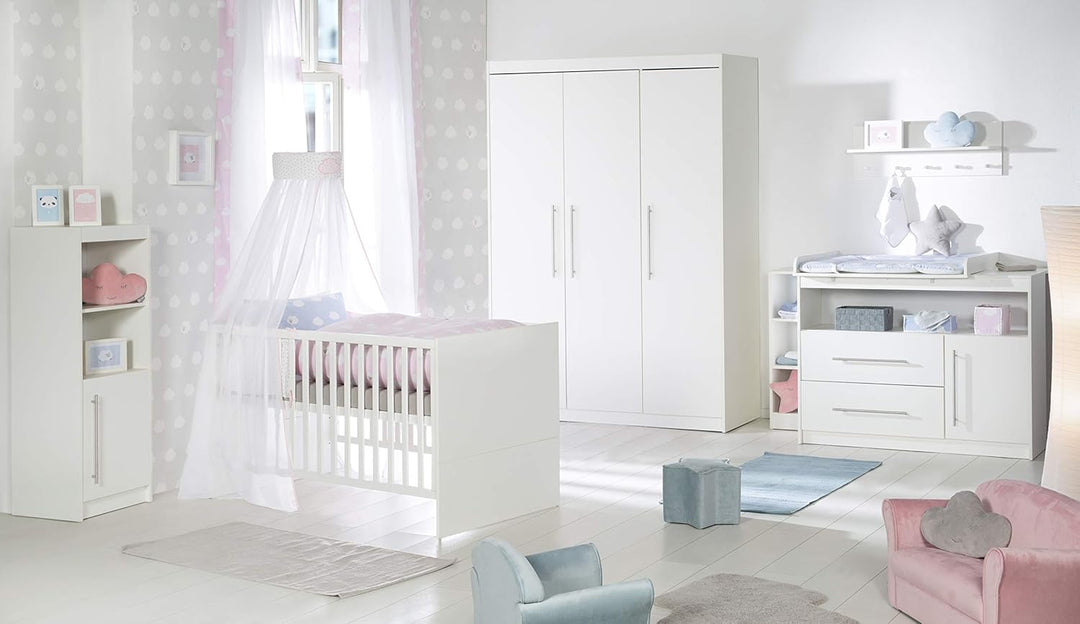 roba Standregal 'Maren', weisses Holzregal für Babyzimmer und Kinderzimmer, Babymöbel, Kindermöbel,