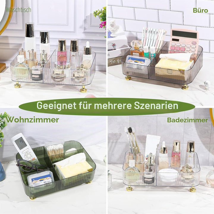 DASITON Make Up Kosmetik Organizer Acryl, 5 Fächer Schmink Aufbewahrung für Pinsel, Lippenstift, Par